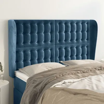 Produktbild von Design Möbel Kopfteil mit Ohren Dunkelblau 147x23x118/128 cm Samt - 2024 Neu