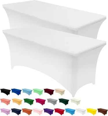 Productafbeelding van Ibenzoa® Stretch tafelhoezen, set van 2, 152×76×76 cm | 90% polyester / 10% elastaan – elastisch, kreukvrij, met verstevigde beenzakken, geschikt voor bruiloften en evenementen
