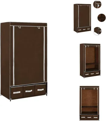 Image de vidaXL Armoire Marron 87 x 49 x 159 cm Tissu - Armoires à vêtements