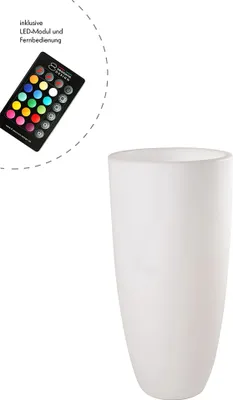 Produktbild von Blumenkübel beleuchtet "Shining Curvy Pot" XL inkl. LED RGB E27 + Fernbedienung