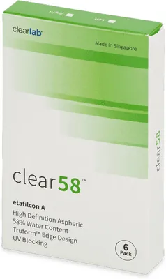 Zdjęcie produktu dla Clear 58 (6 soczewek) Moc: -1.75, (BC): 8.70, DIA: 14.00