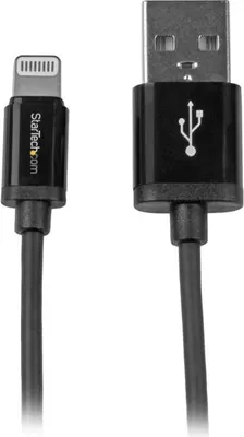 Produktbild von StarTech.com 1m USB auf Lightning Kabel - High Speed Ladekabel für iPhone / iPad / iPod - Hochgeschwindigkeits- Lightning Kabel - Apple MFi- - Schwarz, 1 m, Lightning, USB A, Stecker, Stecker, Schwarz
