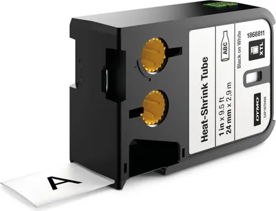 Produktbild von DYMO XTL Schrumpfschlauch 24mmx2,70m schwarz/weiß,Heißschrumpfschlauch