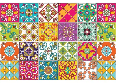 Obrázek produktu pro Samolepicí nálepky na obklady do kuchyně a koupelny – 24 nálepek Azulejos Armondo – 24 nálepek o rozměrech 15 x 15 cm