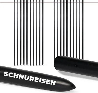 Produktbild von Novatool Sparset 20x Schnureisen Ø16 x 1000mm, Schnurnägel Schnurnagel Erdnägel für Richtschnur, Richtschnurhalter Erdnagel Eisenstange Pflasternagel Erdungsstange Stab Rankhilfe Nivellierstaange