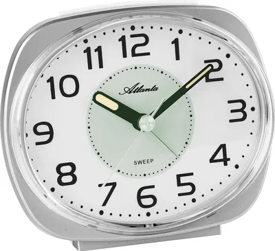 Produktbild von Atlanta 2141/19 Wecker Quarz analog silbern leise ohne Ticken mit Licht Snooze