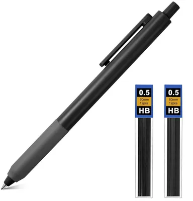 Image de Jeu de crayons mécaniques 0,5 mm avec 2 mines HB noires