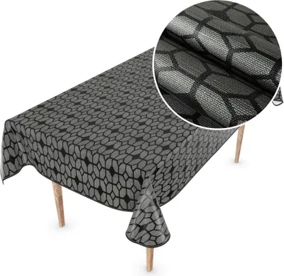 Produktbild von Tischdecke Wachstuch Premium Ornamente Grau Robust Wasserabweisend Breite 140 cm Länge 160 cm