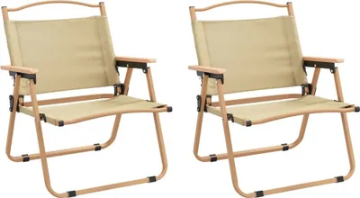 Produktbild von vidaXL Campingstühle 2 Stk. Beige 54x43x59 cm Oxford-Gewebe
