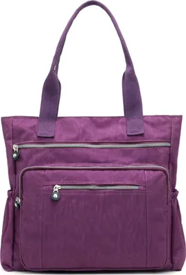 Produktbild von Lässige Frauen Solid Color Multi Pocket Zip Handtasche Nylon Schulter Aufbewahrungstasche