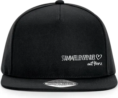Produktbild von Huuraa Cappy Mütze Stammzellenspender mit Herz Black Polyester Snapback Kappe Geschenkidee