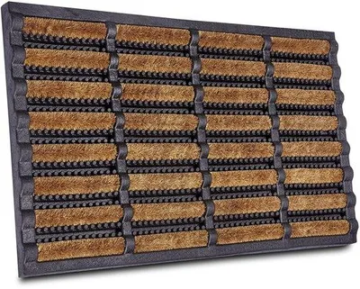 Immagine prodotto di Tappetino antiscivolo Unyqoos® con setole di cocco, ideale per la pulizia efficace delle scarpe sia all'interno che all'esterno (ingresso, terrazza)