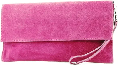 Produktbild von Damen Wildleder Clutch Handgefertigt in Italien Abendtasche Umhängetasche Handgelenktasche Verstellbarer Schultergurt Elegant