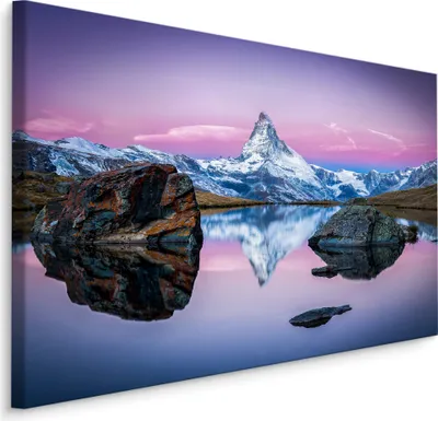 Obrázek produktu pro Obraz jezero v horách Krajina 3D nástěnné dekorace ideální pro ložnici 120x80cm
