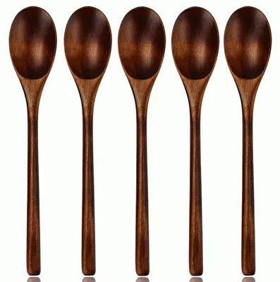 5er-Set japanische Holzlöffel, Nanmu, 22,3 cm, mit Box