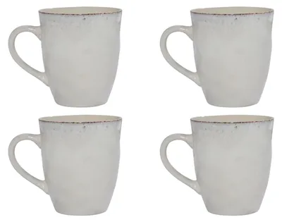 Produktbild von ESTIA Teebecher Kaffeebecher 4er Set Becher 400 ml beige aus Steingut