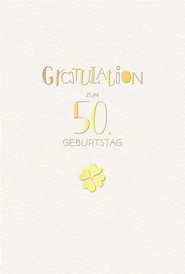 Produktbild von 50. Geburtstag - Karte mit Umschlag - Schriftkarte - mit Goldfolie