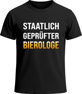 Produktbild von Herren T-Shirt für das  Staatlich er Bierologe Fun-Shirt Trachtenshirt Bierfest Outfit Statement Spruch Saufen lustig Moonworks®