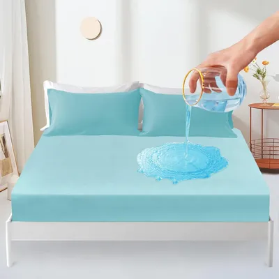 Produktbild von Matratzenschoner wasserdicht 140x200cm atmungsaktiv Inkontinenzauflage Nässeschutz Cyan