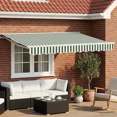 Immagine prodotto di vidaXL Tenda da sole manuale con LED verdi e bianchi 3,5 x 2,5 m