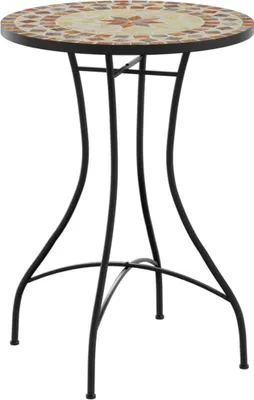 Produktbild von Mosaik-Bistrotisch Terrakottarot und Weiß Ø50x70 cm Keramik