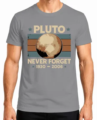 Obrázok produktu pre Pluto Never Forget 1930 2006 Vintage Retro Space Astronomy Pánske tričko, sivé, L