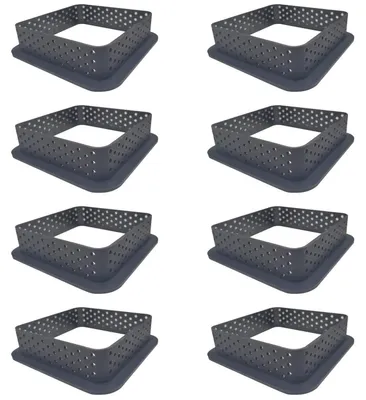 Obrázek produktu pro 8 kusů silikonové formy na pečení, čtvercové, vhodné pro mousse, rozměry 82x82x20 mm, barva černá