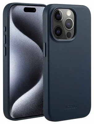 Imagen del producto de Funda de Cuero con MagSafe para Apple iPhone 15 Pro - Nightfall Blue
