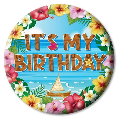 Zdjęcie produktu dla Przypinka urodzinowa Happy Birthday kolorowa 5,8 cm