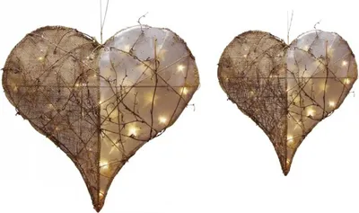 Immagine prodotto di Cuore decorativo in juta di varie dimensioni con LED