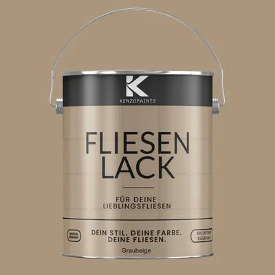 Produktbild von Kenzopaints 2,5Liter Fliesenlack Fliesenfarbe - Graubeige (RAL 1019)