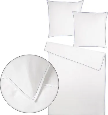 Produktbild von Traumschlaf Uni Bettwäsche White Collection Pico-Pico Kissenbezug einzeln 70x90 cm dark-blue