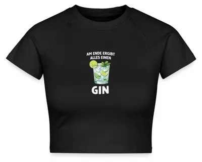 Produktbild von Spreadshirt Am Ende Ergibt Alles Einen Gin Crop Top, M, Schwarz