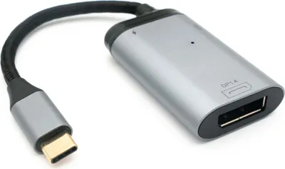 Produktbild von SYSTEM-S 3in1 Adapter DP 1.4 Buchse & 2x USB 3.1 Typ C Buchse zu Typ C Stecker Kabel Grau