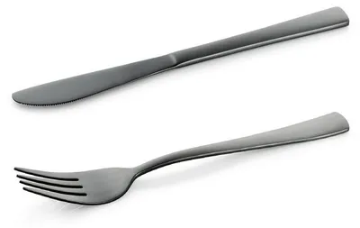 Produktbild von 24 tlg. Besteckset schwarz matt,12 Gabeln, 12 Messer, Hamburg Fresh, Chromstahl 18/0