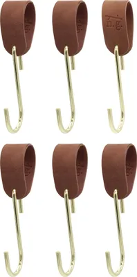Immagine prodotto di Natural Goods Berlin gancio per cappotto GARD loop, cinturino in pelle vegana PU, loop in pelle, cinturino in pelle, marrone, con gancio GARD FLAT in oro, 6 pezzi
