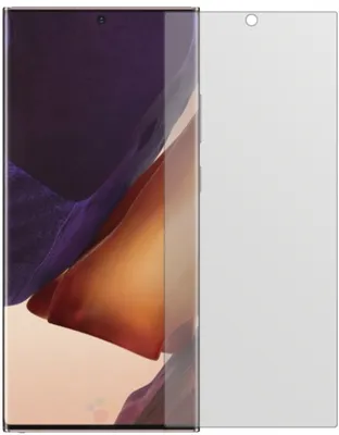 A screen protector is shown next to a smartphone.