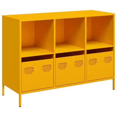 Zdjęcie produktu dla Szafka, musztardowa, 101,5x39x73,5 cm, stal walcowana na zimno