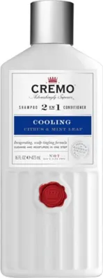 Obrázek produktu pro CREMO - Osvěžující šampón a kondicionér 2v1 CITRUS & MINT LEAF 473 ml