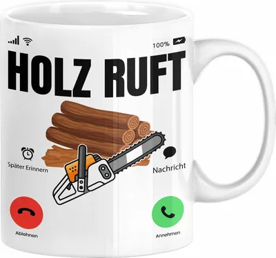 Produktbild von Holzarbeiter Schreiner Tischler Geschenk Tasse Holz Ruft An Holzarbeit Waldarbeiter Kaffee-Becher (Weiß)