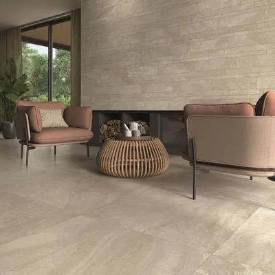 Productafbeelding van CASA39, keramische tegels met steeneffect, beige kleur, 7x60 cm, Panaria Ceramica, The Place