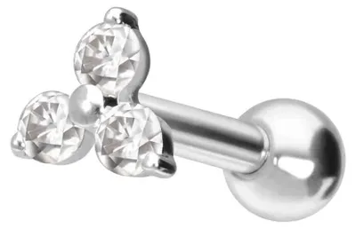 Produktbild von Ohrpiercing 14/18 Karat Gold Ohrpiercing MOISSANIT-BLUME