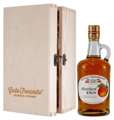 Produktbild von Seyringer Schlossbrände Marillenliklör mit Geschenk-HK