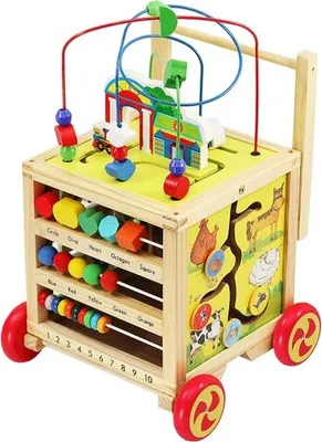 Obrázok produktu pre Kruzzel 15128 Veľká drevená motorická kocka - chodítko
