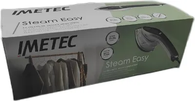 Zdjęcie produktu dla Imetec STEAM EASY, Ręczny parowiec do ubrań, 0,5 min, Biały, Zielony, Czarny, 20 g/min, Ceramika, 1200 W