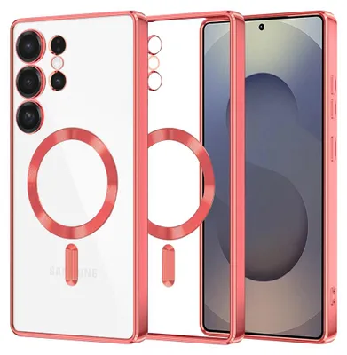 Obrázek produktu pro Techsuit Luxury Crystal Back Cover pouzdro s MagSafe pro Samsung Galaxy S25 Ultra - Transparent/Red