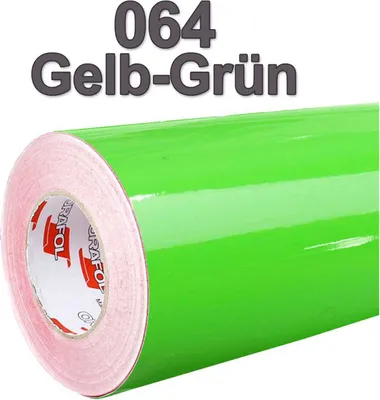 Produktbild von (5,60€/m²) Oracal® Möbelfolie 064 Gelbgrün Glanz 63 cm Breite Laufmeterware selbstklebende Folie Plotterfolie Klebe Folie Oracal 621 Küchenfolie