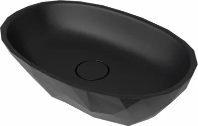 Produktbild von SAT Meda Aufsatzwaschbecken 56 x 37 cm ohne Hahnloch und Überlauf, schwarz
