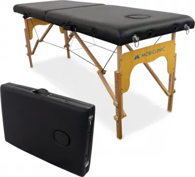 Produktbild von Mobiclinic, Massageliege, Klappbar, CM-01 Basic, 180x60 cm, Holz und Kunstleder, 2 Teile, , Mobile Massageliege, Trägt 150 kg, Farbe Creme