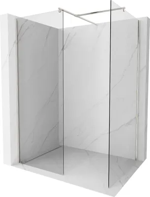 Image de Mexen Kioto paroi de douche Walk-in 80 x 80 cm, transparent, nickel brossé - 800-080-202-97-00-080